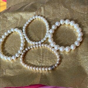 Elegant Pearl Bracelet Set